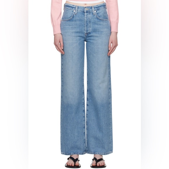 🔥🔥🔥 CITIZENS OF HUMANITY Blue Annina High Rise Wide Leg Trouser Jeans, size 31 - Picture 9 of 16